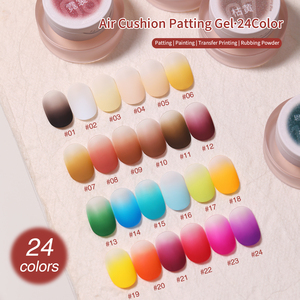 Gel de Nail Art Airbrush Pat Pat 24 Couleurs Haute Saturation Effet Blush Sans Rinçage Gel de Peinture Couleur Nécessitant une Lampe UV pour Sécher - Product Image 3