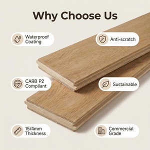 Parquet <span class=keywords><strong>en</strong></span> chêne blanc imperméable à l'eau, large <span class=keywords><strong>planche</strong></span> 15 mm, 3 couches, bois d'ingénierie, protection antibactérienne pour hôtel, cuisine, salle de bain - Product Image 2