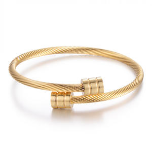 Chine Simple 18K Plaqué <span class=keywords><strong>Or</strong></span> Argent Noir <span class=keywords><strong>bracelet</strong></span> <span class=keywords><strong>en</strong></span> acier inoxydable inoxydable Fil Torsadé Fil <span class=keywords><strong>Bracelet</strong></span> - Product Image 5