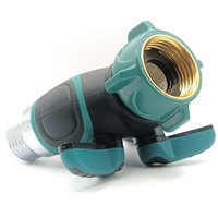 KEDI Distributeur de tuyau d'arrosage robuste et durable à 2 voies, corps en alliage de zinc, connexion filetée, diamètre 3/4 po, norme US/EU, extérieur