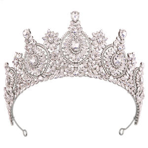 มงกุฎดอกไม้ประดับคริสตัลสไตล์บาโรก  วัสดุโลหะผสม  สำหรับเจ้าสาว  หรูหรา  ชุบเงิน/ทอง  สำหรับงานแต่งงาน  งานพรอม  หรือประกวดนางงามโลก - Product Image 5