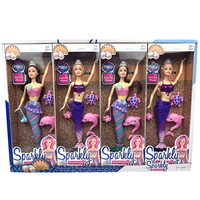 Gros Nouveau Design DIY En Plastique Corps Dur Lumières Princesse Vinyle Belle Bébé Sirène Rag Dolls Personnalisé Mini Sirène Jouet