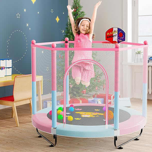 <span class=keywords><strong>Trampoline</strong></span> rose pour bébé, <span class=keywords><strong>petit</strong></span> <span class=keywords><strong>trampoline</strong></span> pour tout-petits, jeu doux, trampolines d'intérieur pour enfants avec panier de basket-ball - Product Image 3