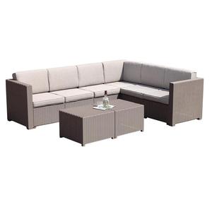 Yoho Tất Cả Thời Tiết Sang Trọng Mây 8Pcs Góc Sofa Đồ Nội Thất Sân Vườn Dòng Màu Xám Wicker Vườn <span class=keywords><strong>Cube</strong></span> Set - Product Image 2