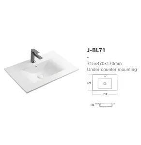 Rectangle Ceramic White Bathroom Hand Wash Basin Vanity Sink Cabinet Basin Under Counter Bathroom Sink bowl