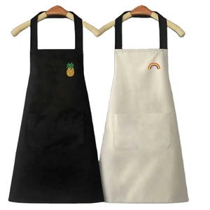 Tablier de cuisine imperméable et résistant à l'huile pour femmes et hommes, tablier de femme de ménage, motif arc-en-ciel mignon avec poche - Product Image 2