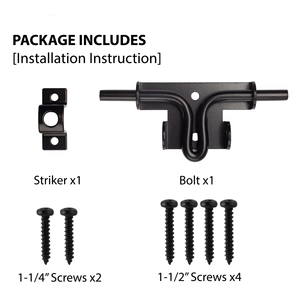 <strong>Slide</strong> Bolt <strong>Latch</strong> for Wood Fence <strong>Gates</strong> Steel Simple Security Locking Mechanism Outdoor - Product Image 6