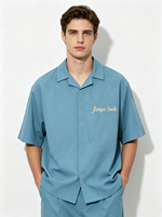 Chemise pour homme à la mode, ample, oversize, unie, streetwear, sans boutons, en coton épais, épaules tombantes
