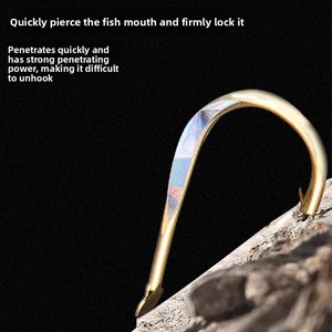 HAYABUSA Gancho de Cuerda Mágica Gancho Suelto BS301 Golden Pineapple Live Shrimp Chapter Red Bream Carcass Hook - Product Image 3