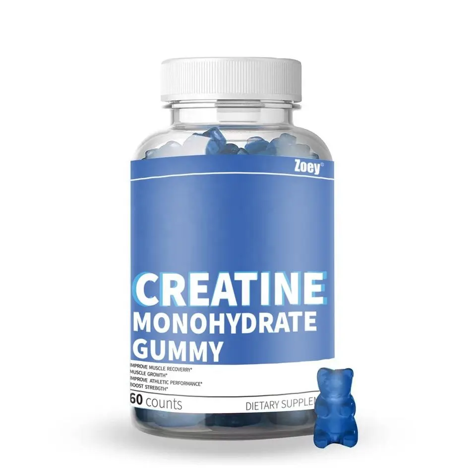 Label pribadi Creatine Monohydrate Gummy otot suplemen untuk pra latihan untuk wanita dan pria