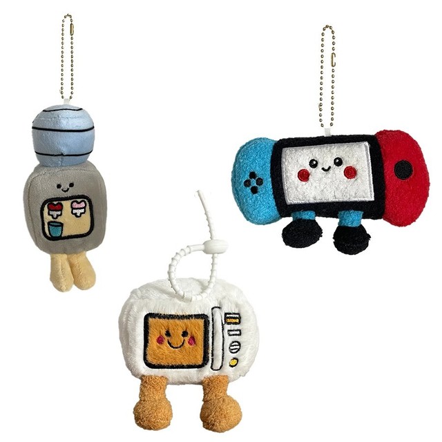 Realistic Game Console Figurine Plush Toy Keychain Quirky and Funny Claw-style Doll Machine Keychain Keyring Llavero Custom