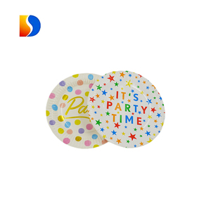 Assiettes jetables en papier <span class=keywords><strong>kraft</strong></span> compostables et écologiques Oasis, imprimées sur mesure, 6, 9, 10, 12 pouces, pour fêtes - Product Image 5