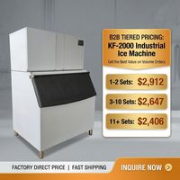 Machine à glaçons commerciale contrôlée par PLC, compresseur, pompe à eau, 220V, 3200W, refroidissement par eau, double bac à glaçons, rendement élevé 400kg