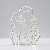 Trophée Sportif en Cristal Transparent Personnalisé en Forme Humaine – Gravure Personnalisée pour la Reconnaissance des Champions de Tournoi et des Athlètes