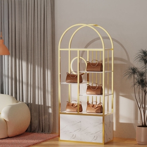 Tùy Chỉnh Ánh Sáng Sang Trọng Phụ Nữ Túi Boutique Hiển Thị Kệ Phụ Nữ Túi Xách Cửa Hàng Hiển Thị Đứng Giá - Product Image 1
