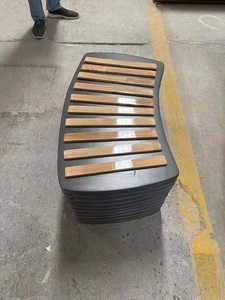 Wooden Art Seating Commercial Arc-Shaped Stools Outdoor Artistic Landscape Anti-Corrosion <b>Wood</b> Custom-Shaped Solid <b>Wood</b> <b>Slices</b> - Product Image 3