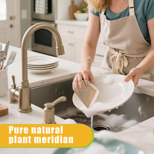 Éponges de cuisine en cellulose luffa Éponges à récurer naturelles anti-rayures à double face Éponge écologique réutilisable - Product Image 2