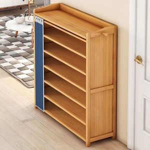 Bamboo Minimalist <b>Shoe</b> Cabinet Multi Layer Dustproof <b>Storage</b> <b>Rack</b> Floor Standing Home Entrance <b>Shoe</b> Organizer - Product Image 4