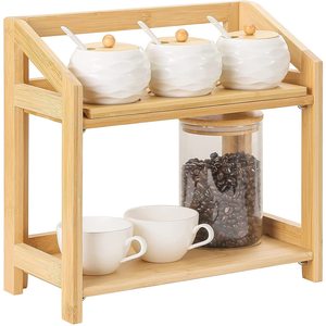 Étagère à épices en bambou sur mesure fabriquée en usine, étagère de rangement multifonctionnelle pour cosmétiques, amovible et pliable - Product Image 3