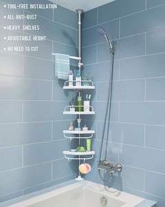 Estante Esquinero de Baño de Acero Inoxidable Blanco Personalizado de 4 Niveles, Organizador Colgante para Ducha - Product Image 4