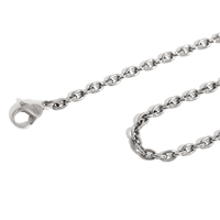 Collar de cable Rolo de cadena de eslabones O de titanio puro para mujeres y hombres piel sensible, cadenas redondas finas hipoalergénicas para colgante