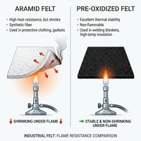 Feutre en fibre PAN pré-oxydé haute performance LOI 50% ignifuge pour la sécurité industrielle