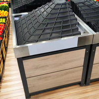 Étagère de supermarché robuste 100 kg, double face, en métal, pour légumes, système de présentation gondole légère