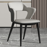 Chaise de salle à manger simple en gros, chaise de table à manger pour la maison, chaise de restaurant en cuir, fauteuil avec dossier
