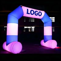 Arche publicitaire gonflable éclairée par LED, arche géante gonflable personnalisée et imperméable pour événements extérieurs, courses sportives et branding