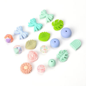 Perles focales en silicone de qualité alimentaire 100 % sans BPA, formes lentille, papillon, <span class=keywords><strong>arche</strong></span>, pièce de monnaie, abaque pour la dentition des bébés, vente en gros - Product Image 3
