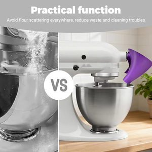 Soporte para Embudo de Harina para Batidoras KitchenAid Artisan con Cabezal Inclinable, Diseño de Plástico con Diámetro para Vertido Fácil y Cómodo - Product Image 2