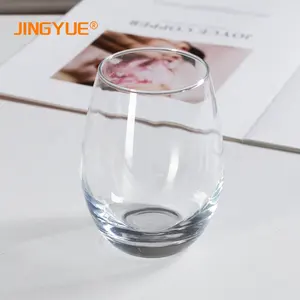 Bicchieri da vino senza stelo in vetro trasparente con Logo personalizzato da 15 once per ristorante per feste di matrimonio