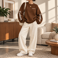Sweat-shirt personnalisé avec logo, chaud et populaire, sans fil, pour femme