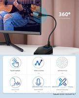 Microphone de vidéoconférence avec interrupteur de silence manuel et puce de réduction de bruit dynamique pour PC, karaoké/jeux