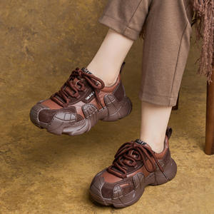 Nouvelles Chaussures Décontractées Homme en Cuir à Bout Rond et Blocs de Couleurs, Style Octopus Toe, Plateforme Respirante et Légère, Type Dad Shoes, Bottes d'Automne - Product Image 1