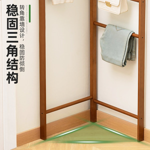 Corner coat <b>rack</b>, wall-mounted storage, simple <b>clothes</b> <b>rack</b>, floor-standing, for home, rental, bedroom, minimalist shelf. - Product Image 4