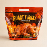 Sac de transport personnalisé pour dinde et poulet rôti, pochette d'emballage alimentaire en plastique pour service de livraison de restaurant
