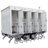 Vente en gros de toilettes mobiles en acier écologiques personnalisables, unité de toilettes mobiles, salle de bain, garantie de 2 ans pour le camping