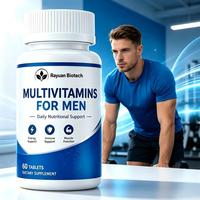 Comprimés multivitaminés pour hommes, vegan, étiquette propre, sans colorants artificiels, vitamines en comprimés pour emporter