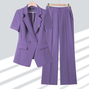 Traje de Verano de Manga Corta para Mujer, Traje Informal Elegante y Moderno, Chaqueta Corta, Traje Profesional - Product Image 3