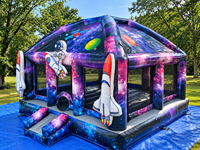 Château gonflable commercial Ceyu sur le thème de l'espace, en PVC, avec design fusée astronaute, pour événements et locations de fêtes pour enfants