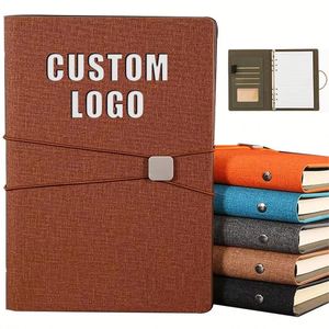 Custom Leather Pu Notebook Set <b>A5</b> Business <b>Notepad</b> Office Gift Personalized With Logo - Product Image 1