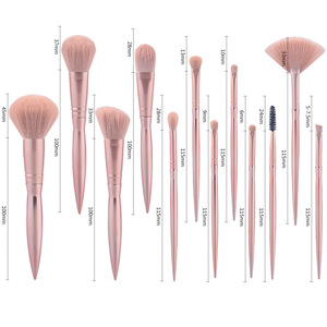Makeup <b>Brush</b> Set 12Pcs Synthetic Fiber <b>Round</b> Bristle Plastic Handle For Eye Shadow Powder Application - Product Image 3
