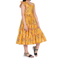 Robe pour filles de style Morning Blossom Flare avec tissu doux et respirant conçu pour un confort quotidien et une forme fluide et charmante