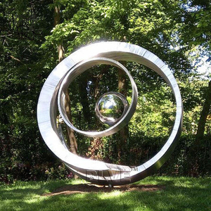 BLVE Custom Villa Decoración Modern Metal Art Water Feature Brown Fuente de acero inoxidable - Product Image 2