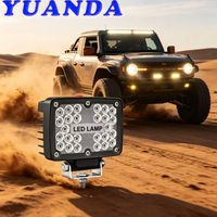 Lampe de travail LED carrée 12V 24V, projecteur auxiliaire tout-terrain pour camion, tracteur, engins de chantier