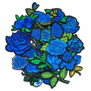 <b>Computer</b> Embroidery Blue pink Red Fairy Rose Flower Embroidery Cloth Patch for Multi-Use Clothing <b>Accessories</b> - Product Image 4