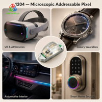 Pixel LED RVB adressable 1204 à éclairage latéral 5V, dimmable pour bandes lumineuses à éclairage périphérique, accents automobiles et éclairage invisible