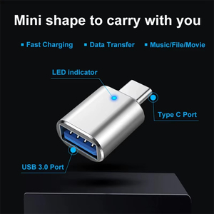 Bán Buôn USB C Adapter Loại C Nam Để Nữ <span class=keywords><strong>OTG</strong></span> Chuyển Đổi LED Thở Ánh Sáng Kim Loại USB 3.1 DC Đầu Ra - Product Image 3