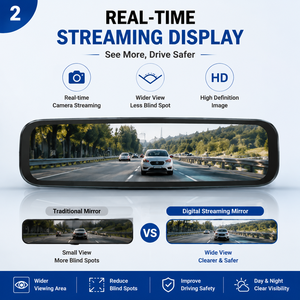 <span class=keywords><strong>Specchietto</strong></span> Retrovisore Intelligente con Streaming Multimediale, Telecamera HD e Display Grandangolare, Ricambio OEM per Auto - Product Image 2
